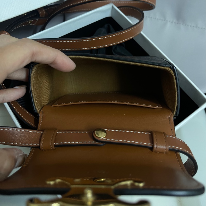 CELINE TRIOMPHE 帆布及小牛皮迷你型TRIOMPHE 手袋-9