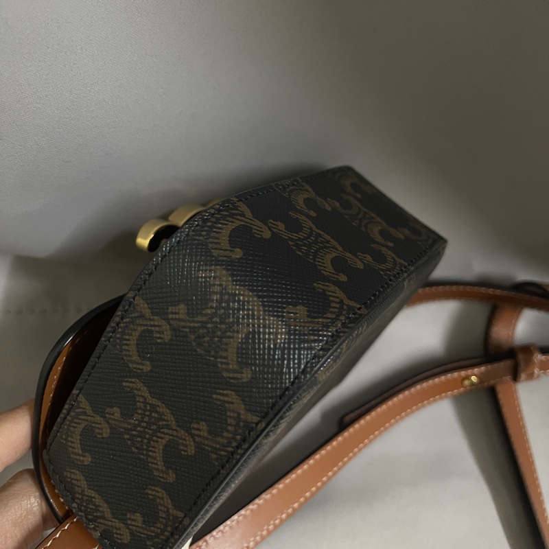 CELINE TRIOMPHE 帆布及小牛皮迷你型TRIOMPHE 手袋-11