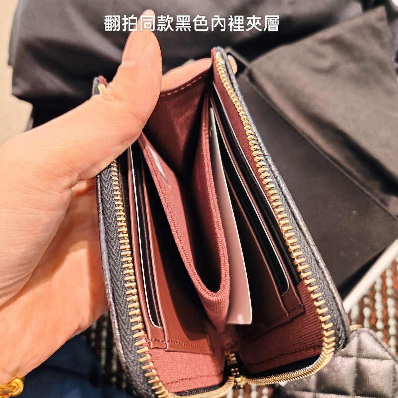 24s 香奈兒L型荔枝紋拉鍊薄短夾｜PopChill 拍拍圈
