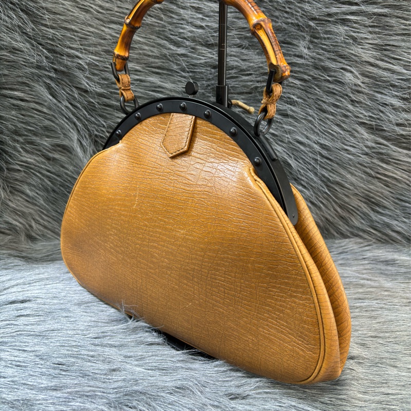 GUCCI 112534 經典 牛皮 全皮 竹節包 手提包 手挽包 貴婦包 貝殼包 骨董包-4