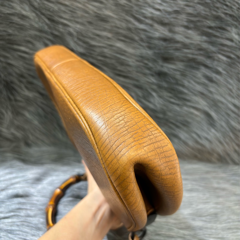 GUCCI 112534 經典 牛皮 全皮 竹節包 手提包 手挽包 貴婦包 貝殼包 骨董包-12