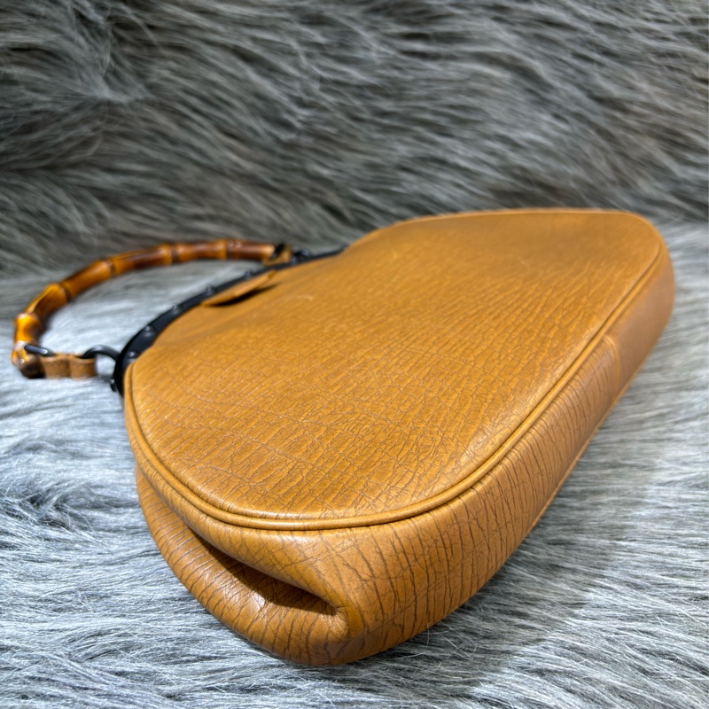 GUCCI 112534 經典 牛皮 全皮 竹節包 手提包 手挽包 貴婦包 貝殼包 骨董包-16