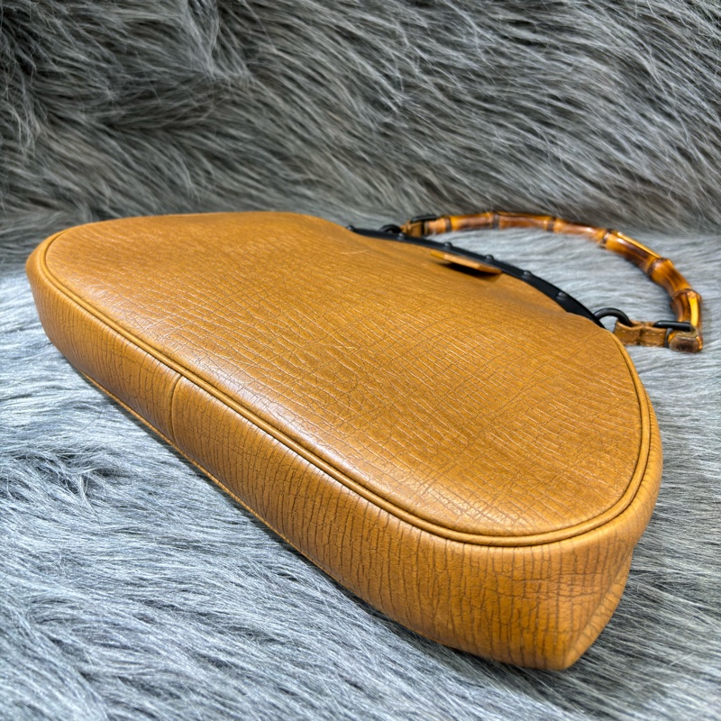 GUCCI 112534 經典 牛皮 全皮 竹節包 手提包 手挽包 貴婦包 貝殼包 骨董包-17