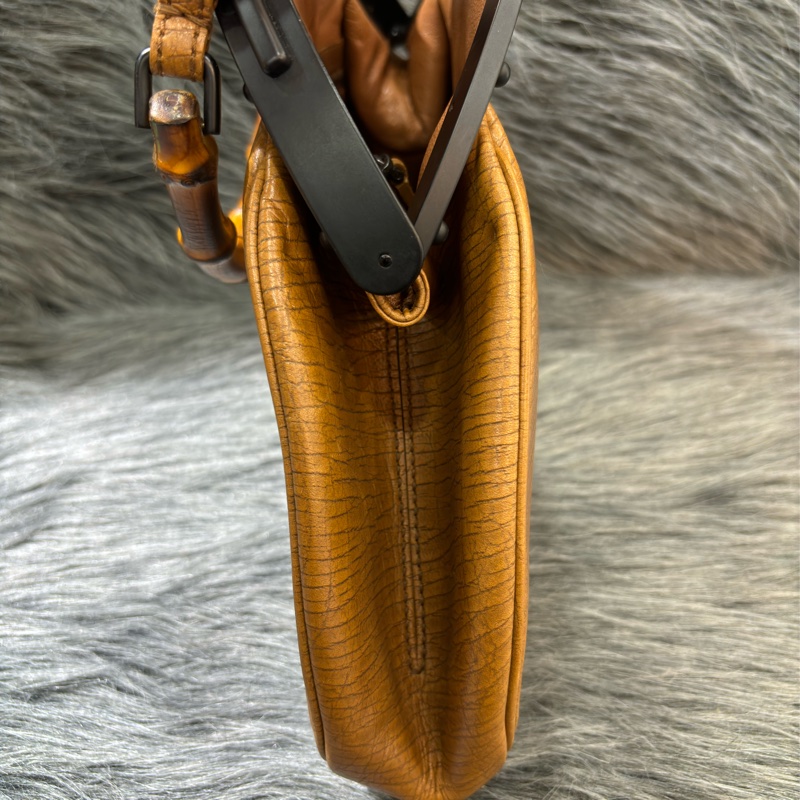 GUCCI 112534 經典 牛皮 全皮 竹節包 手提包 手挽包 貴婦包 貝殼包 骨董包-21