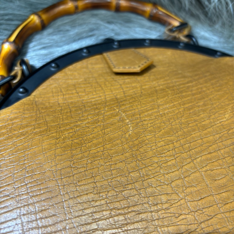 GUCCI 112534 經典 牛皮 全皮 竹節包 手提包 手挽包 貴婦包 貝殼包 骨董包-22