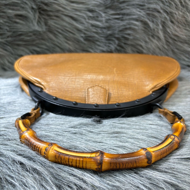 GUCCI 112534 經典 牛皮 全皮 竹節包 手提包 手挽包 貴婦包 貝殼包 骨董包-35