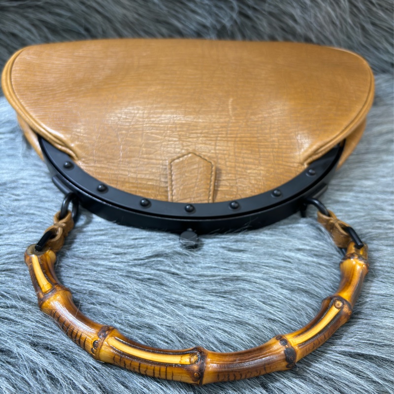 GUCCI 112534 經典 牛皮 全皮 竹節包 手提包 手挽包 貴婦包 貝殼包 骨董包-36