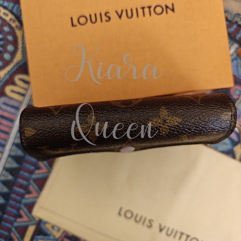 🔥Louis Vuitton LV 老花 信封 粉紅 錢包 皮夾 短夾 銀包 散紙包 零錢格 wallet-7