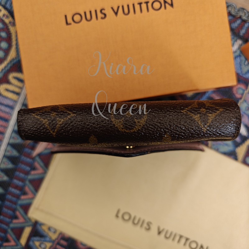 🔥Louis Vuitton LV 老花 信封 粉紅 錢包 皮夾 短夾 銀包 散紙包 零錢格 wallet-8