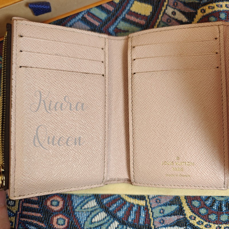 🔥Louis Vuitton LV 老花 信封 粉紅 錢包 皮夾 短夾 銀包 散紙包 零錢格 wallet-11