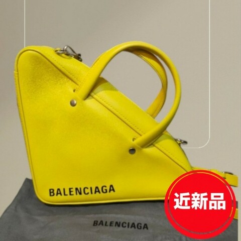 ✈️老闆出國不在‼️狂降甜價至4/5(原22800)【9成新】㊣✨BALENCIAGA✨巴黎世家 (附防塵袋)小雞黃 三角 手提包 肩背包 斜背包 三角包/二手包/二手精品/保證正品🌳二手樹屋🌳