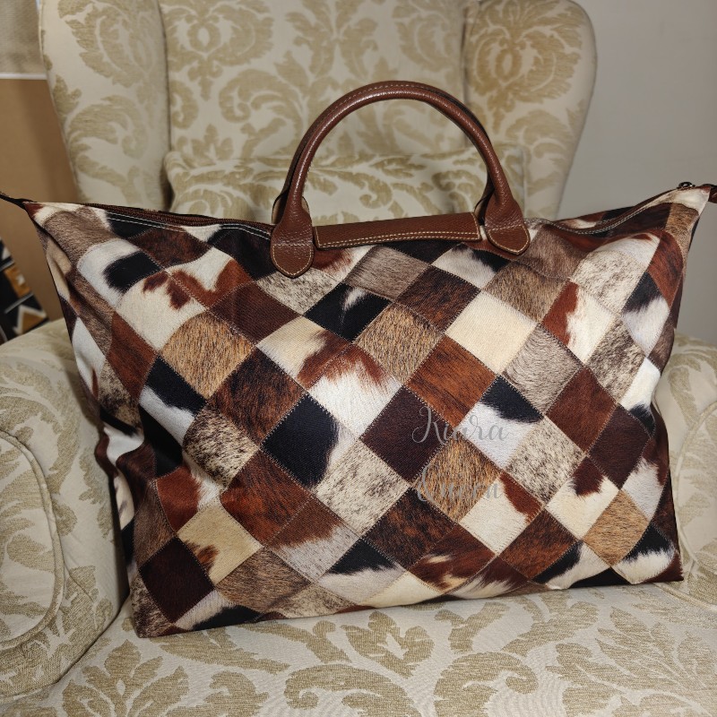 💫全新 🌟Longchamp 馬毛紋 手提包 短柄 XL 限定款 水餃包 購物袋 折疊購物袋 手提行李 行李袋-2