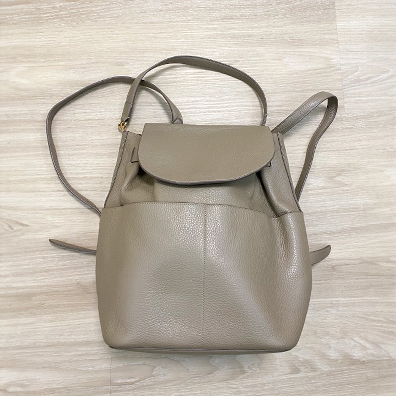 Cuyana美國小眾輕奢大象灰皮革後背肩背包高品質真皮包通勤包日常百搭Leather Backpack 13-inch-0