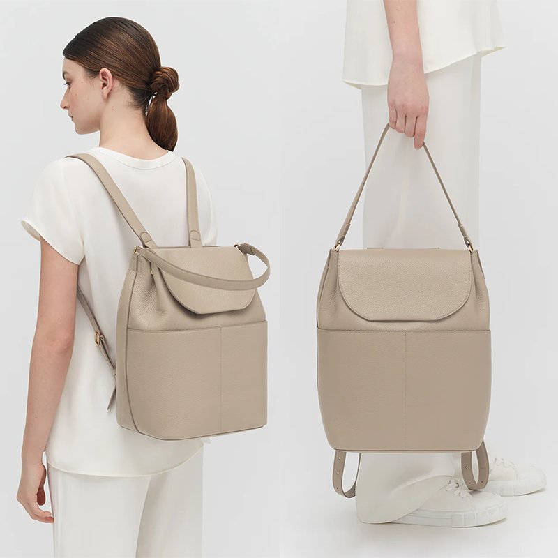 Cuyana美國小眾輕奢大象灰皮革後背肩背包高品質真皮包通勤包日常百搭Leather Backpack 13-inch-4