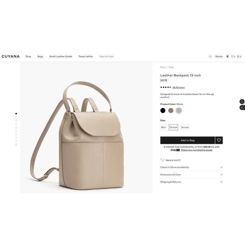 Cuyana美國小眾輕奢大象灰皮革後背肩背包高品質真皮包通勤包日常百搭Leather Backpack 13-inch-6