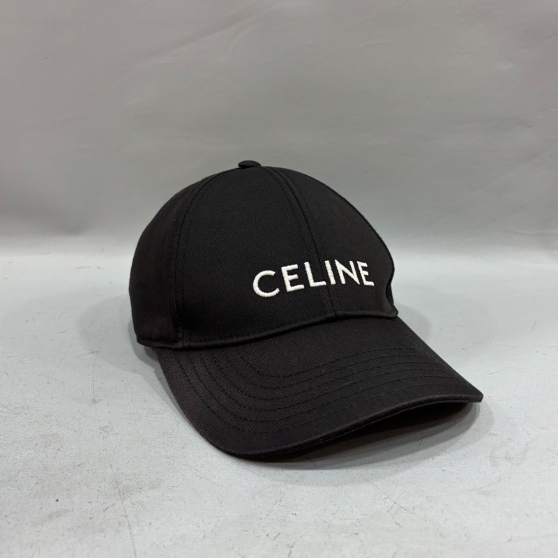 Celine黑底白字logo經典棒球帽 鴨舌帽-0