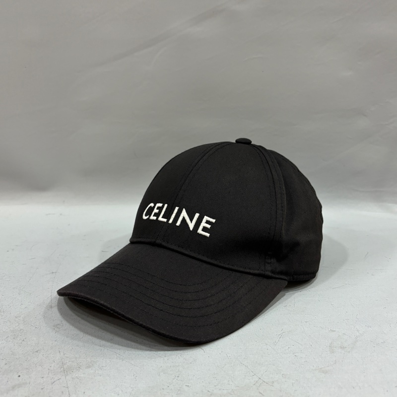Celine黑底白字logo經典棒球帽 鴨舌帽-1