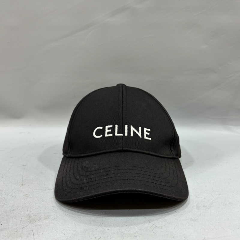 Celine黑底白字logo經典棒球帽 鴨舌帽-2