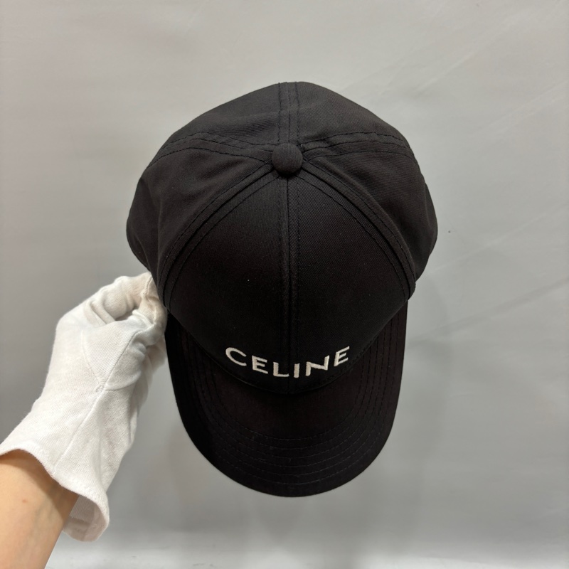 Celine黑底白字logo經典棒球帽 鴨舌帽-6