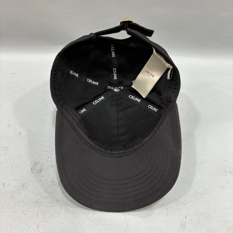 Celine黑底白字logo經典棒球帽 鴨舌帽-7