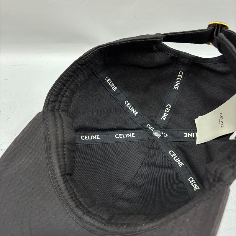 Celine黑底白字logo經典棒球帽 鴨舌帽-8