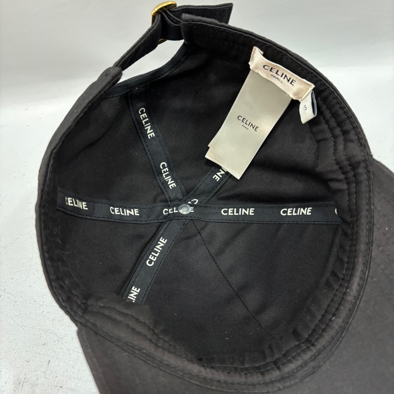 Celine黑底白字logo經典棒球帽 鴨舌帽-9