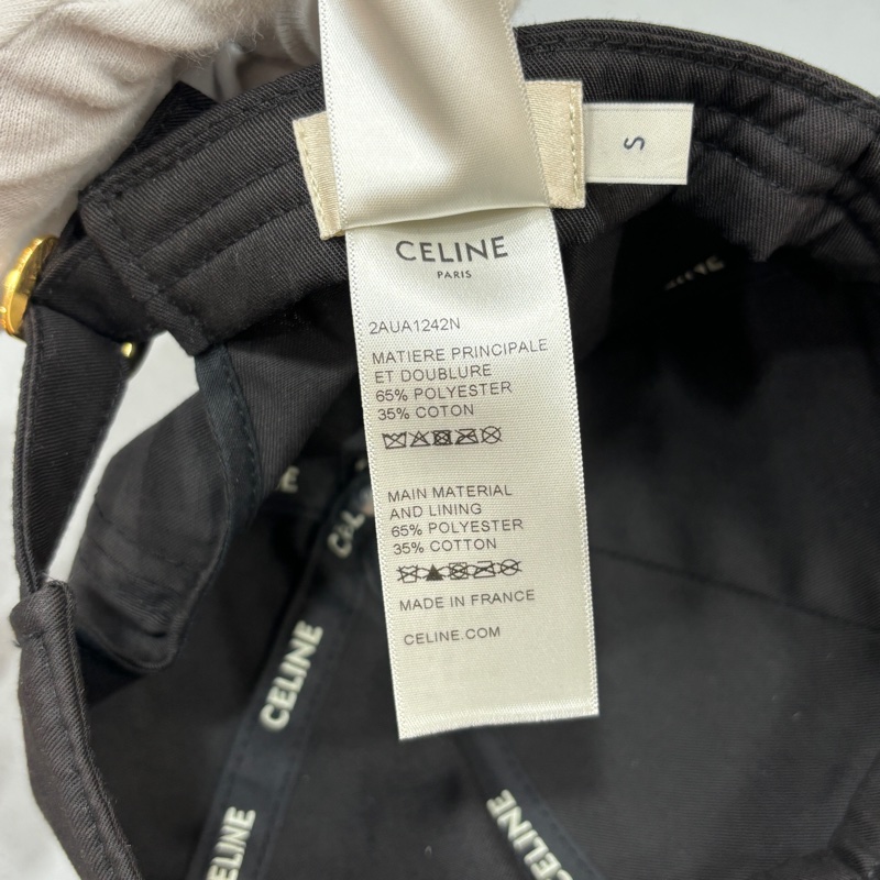 Celine黑底白字logo經典棒球帽 鴨舌帽-12