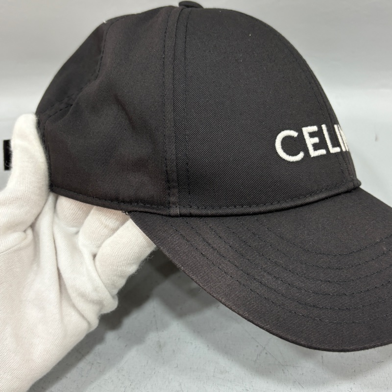 Celine黑底白字logo經典棒球帽 鴨舌帽-17