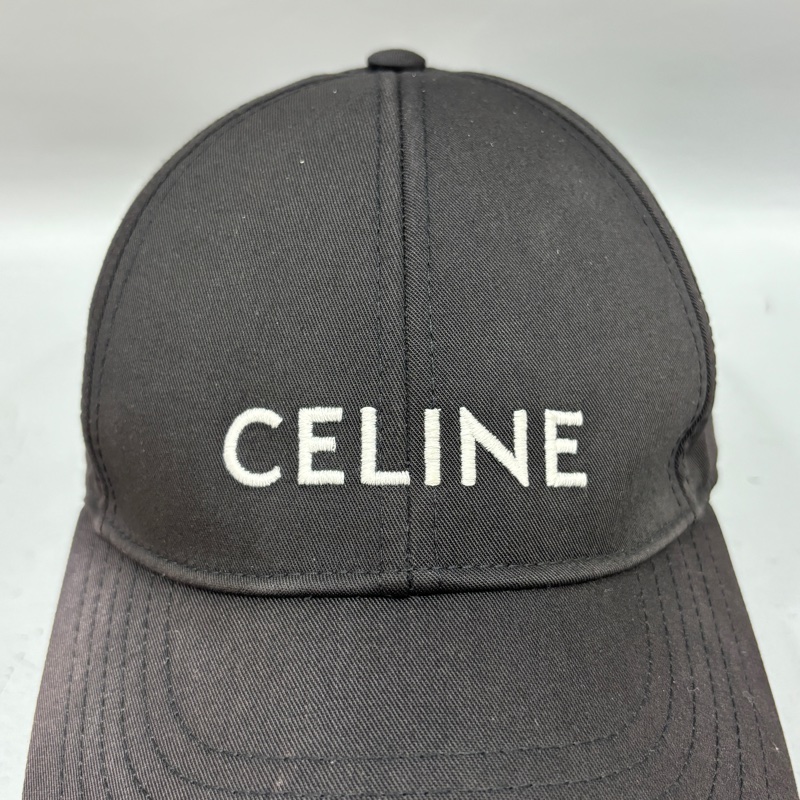Celine黑底白字logo經典棒球帽 鴨舌帽-18