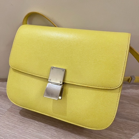 old Celine box 最經典的包 檸檬黃🍋霧銀釦