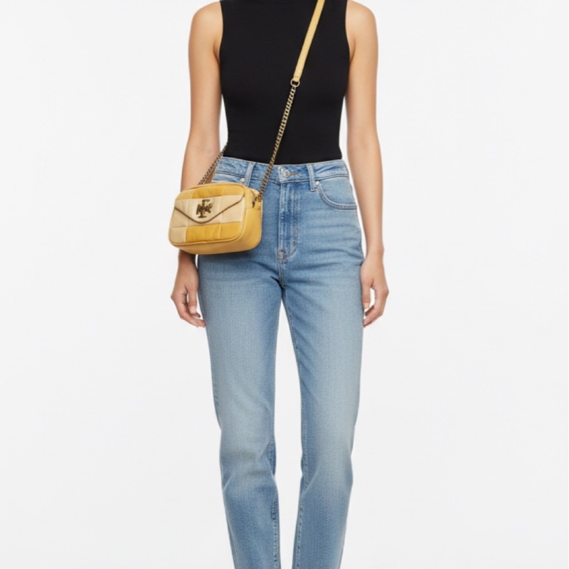 近全新-tory burch mini專櫃羊皮拼接包TB-5