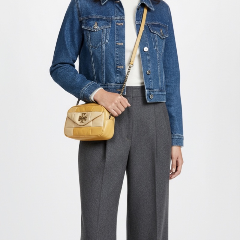 近全新-tory burch mini專櫃羊皮拼接包TB-7