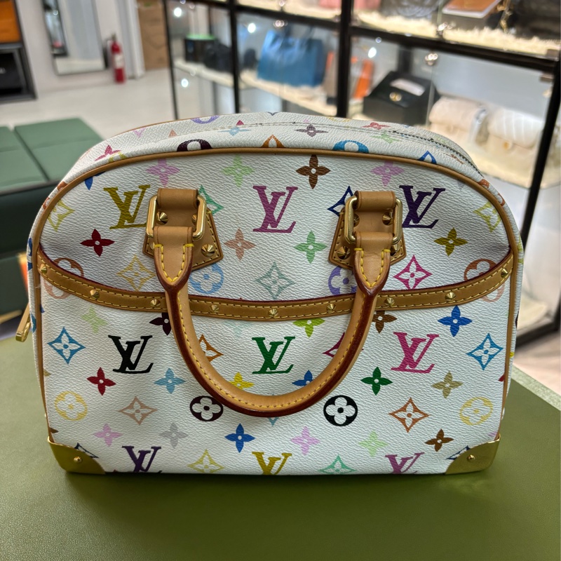 LV 限量款村上隆 白三彩珍妮 中古包 手提包-0