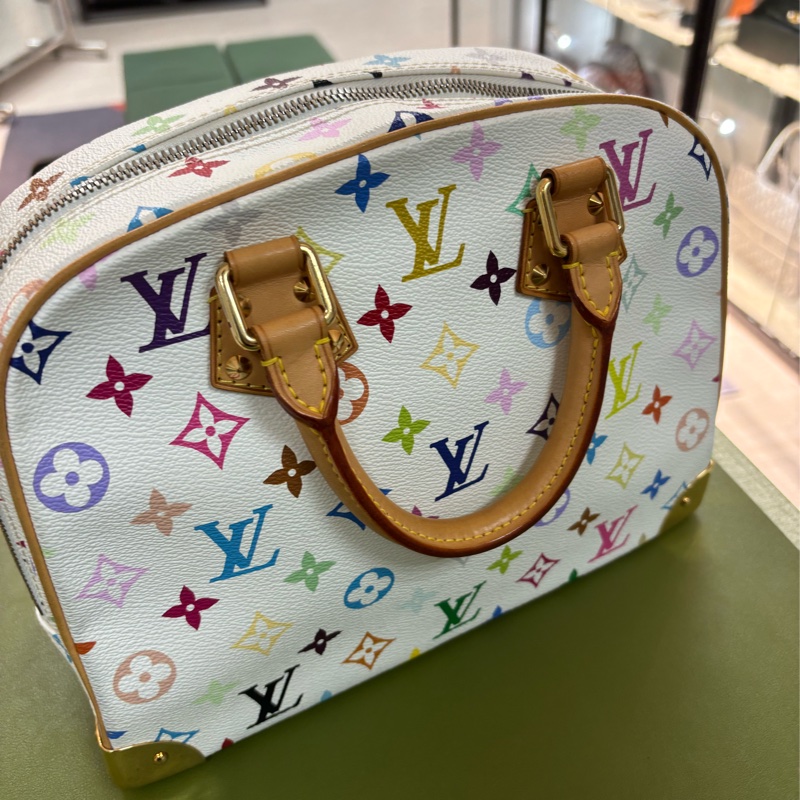 LV 限量款村上隆 白三彩珍妮 中古包 手提包-2