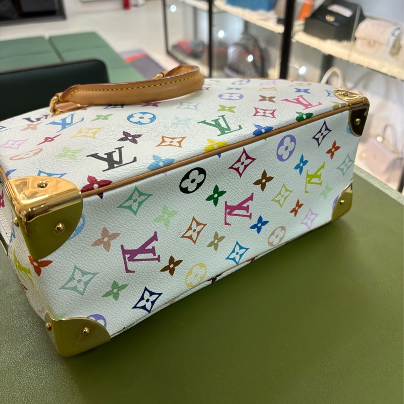 LV 限量款村上隆 白三彩珍妮 中古包 手提包-3