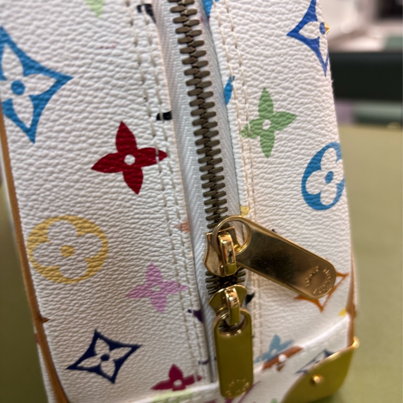 LV 限量款村上隆 白三彩珍妮 中古包 手提包-4