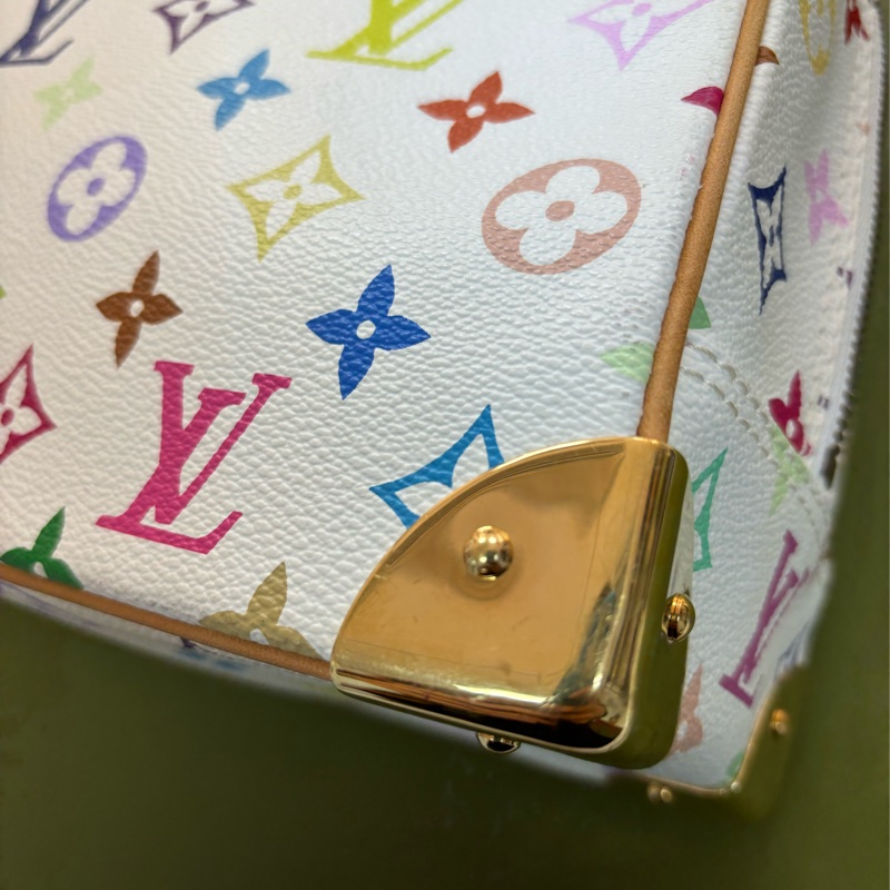 LV 限量款村上隆 白三彩珍妮 中古包 手提包-7