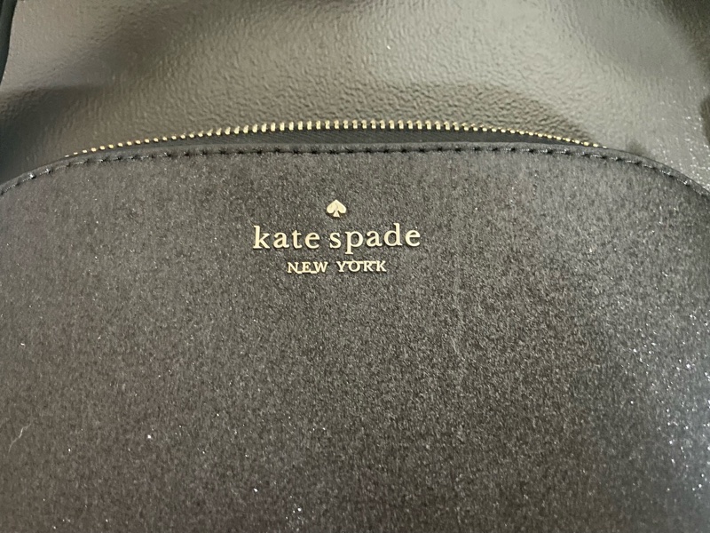 KATE SPADE 閃亮布質小款貝殼包(黑色)-1