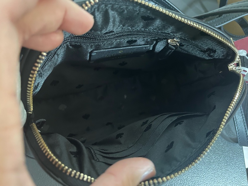 KATE SPADE 閃亮布質小款貝殼包(黑色)-3