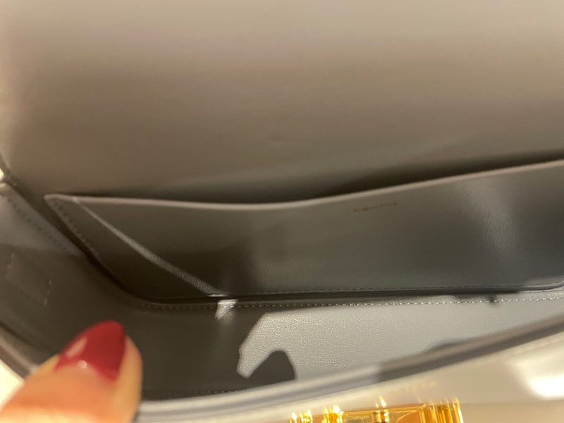 全新正品CELINE  Triomphe SHOULDER BAG 霧霾藍凱旋門亮面牛皮肩下腋下包（購於網紅陳卉 林襄）可優惠-3