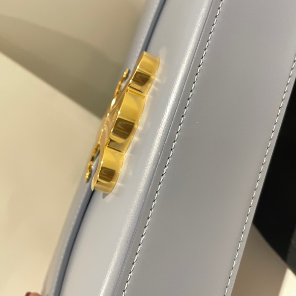 全新正品CELINE  Triomphe SHOULDER BAG 霧霾藍凱旋門亮面牛皮肩下腋下包（購於網紅陳卉 林襄）可優惠-9