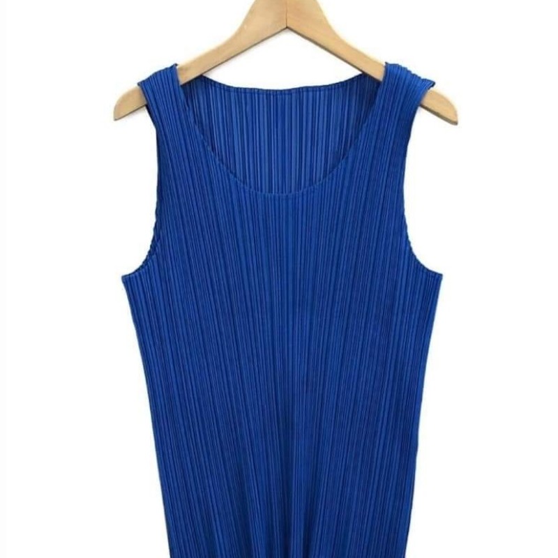 三宅一生Pleats please 寶藍色背心上衣3號-7