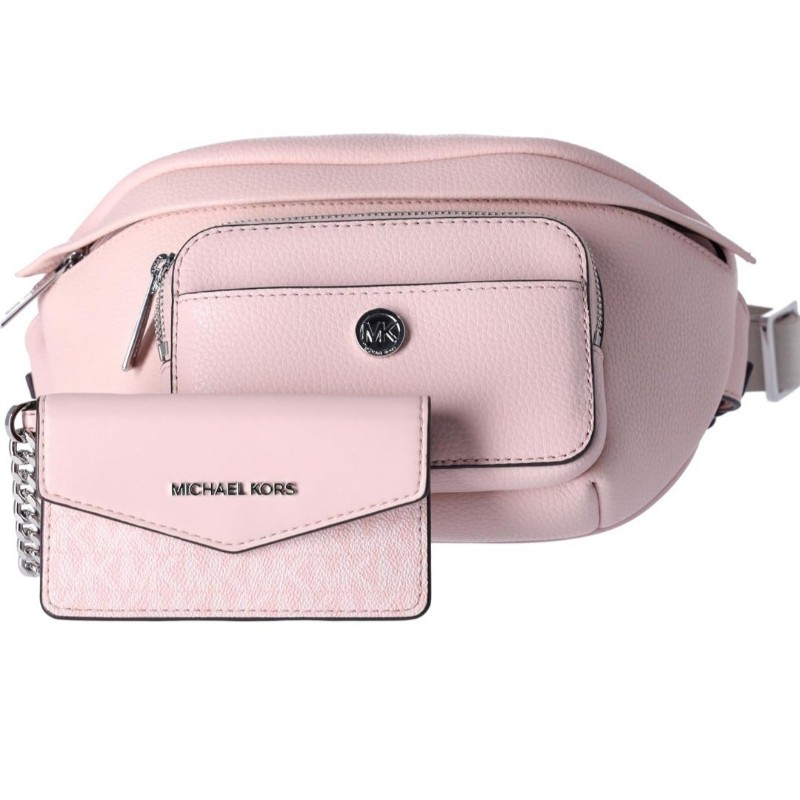 MICHAEL KORS 淡粉皮革 單肩包/腰包/斜背包-6