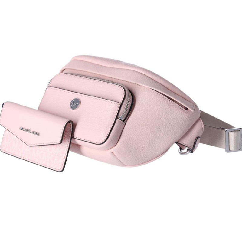 MICHAEL KORS 淡粉皮革 單肩包/腰包/斜背包-9