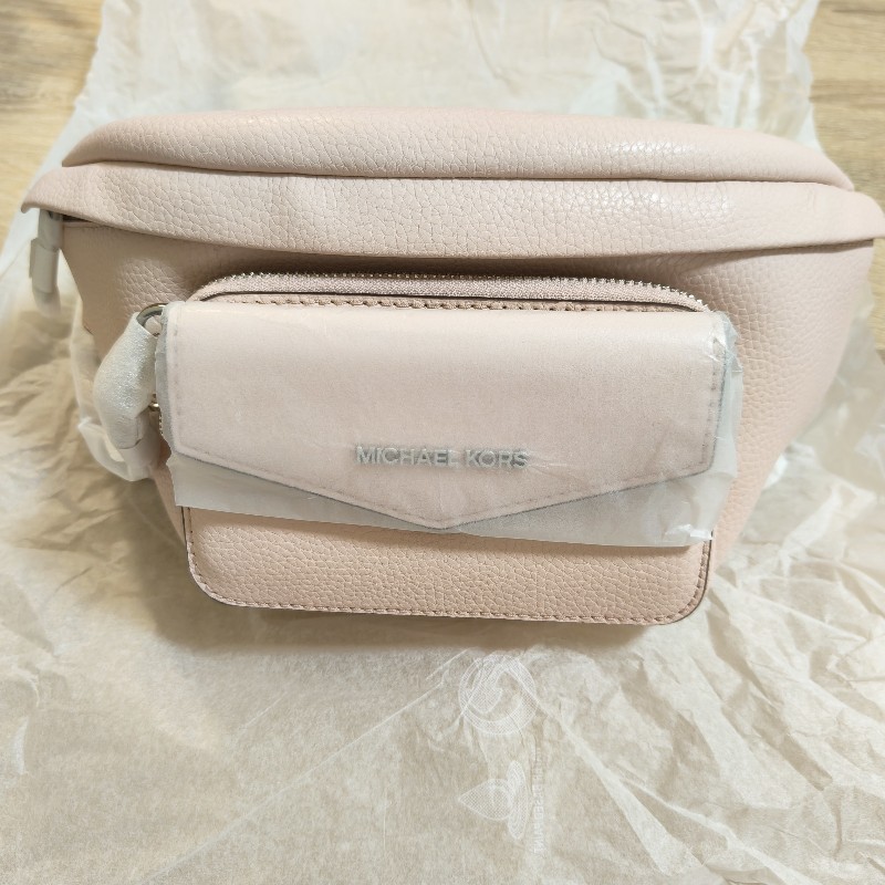 MICHAEL KORS 淡粉皮革 單肩包/腰包/斜背包-5