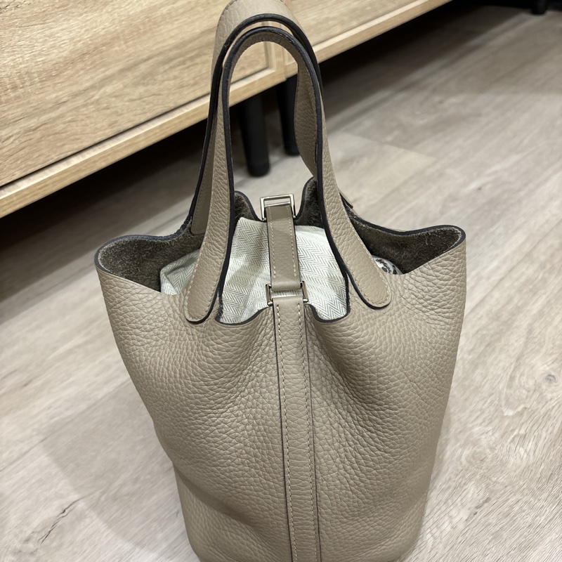 HERMES 愛馬仕菜籃子 p18 斑鳩灰 U刻-2