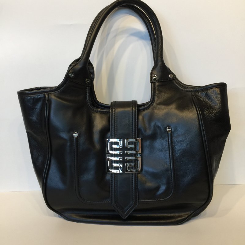 GIVENCHY 紀梵希 黑色全皮 彎月肩背包 /側肩包-1