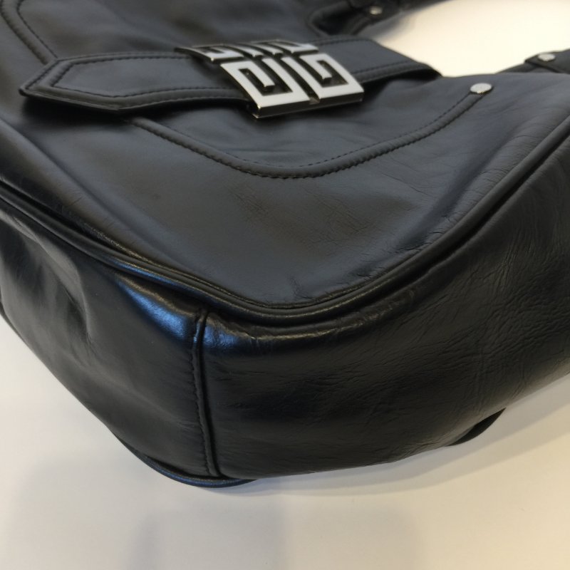 GIVENCHY 紀梵希 黑色全皮 彎月肩背包 /側肩包-6