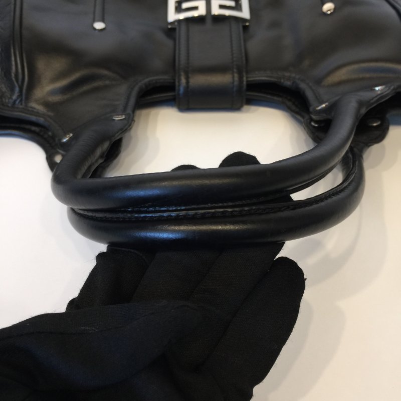 GIVENCHY 紀梵希 黑色全皮 彎月肩背包 /側肩包-10