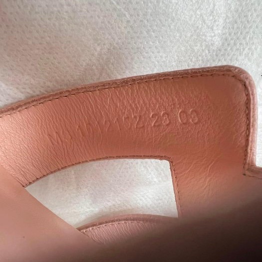 Hermes 經典H 甜美寶貝粉色涼拖鞋(保留下標)-5